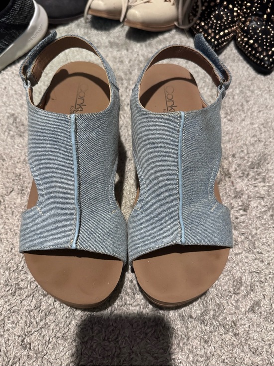 Corkys Shoes - Corkys Light Blue Denim Open-Toe Slingback Sandals